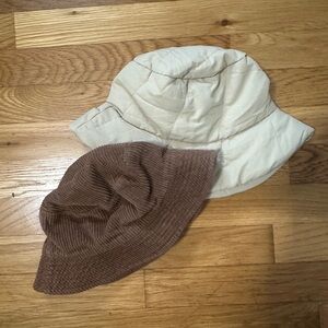 Cream and Brown Bucket Hats